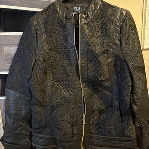 Black Textured ladies jacket.  FDJ brand
